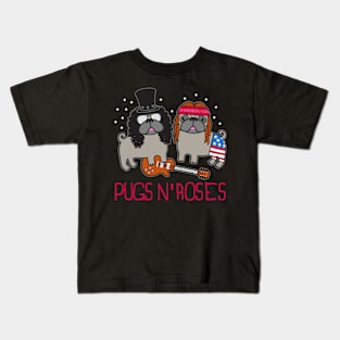 PUGS AND ROSES Kids T-Shirt